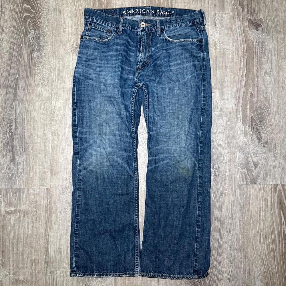 American Eagle Outfitters Y2K 2000's baggy denim blue jeans